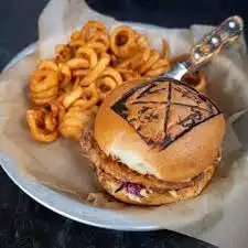 Voodoo Bayou signature dishes Deviled EggsBBQ ShrimpFried Chicken Sandwich